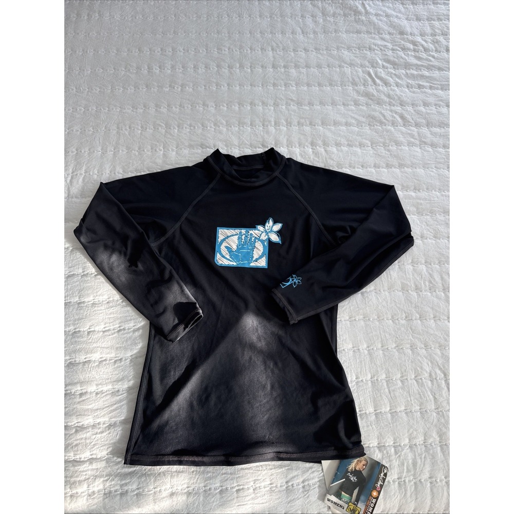 Women's Body Glove Rash Guard Shirt Black Long Sleeve NEW Small